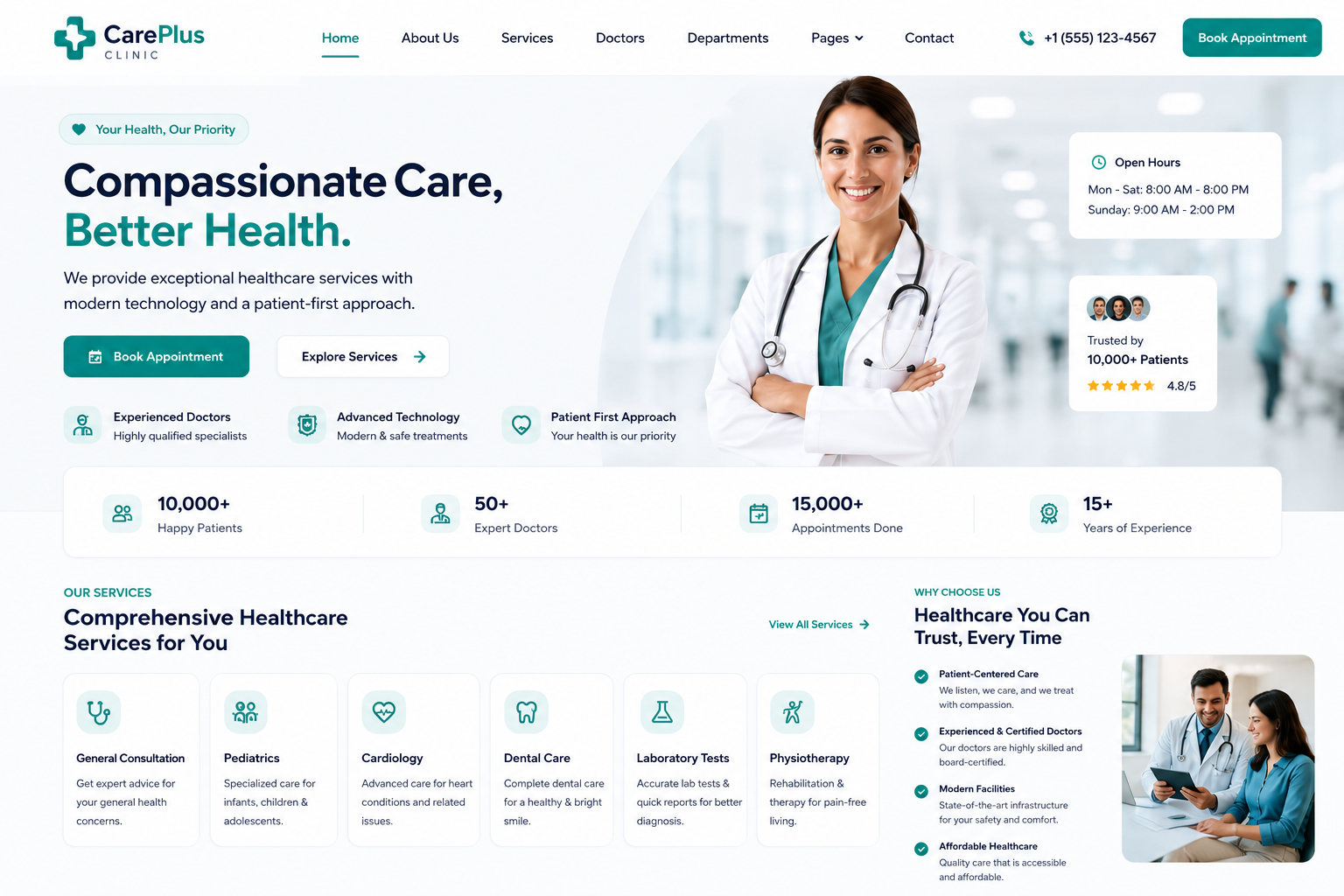 Healthcare Clinic Website project presentation